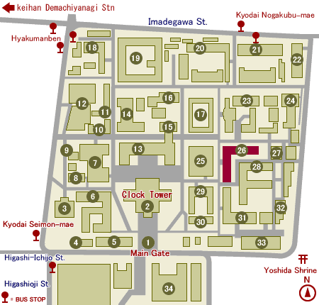 map : Yoshida Campus - Main Campus